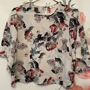 Aritzia Wilfred floral blouse